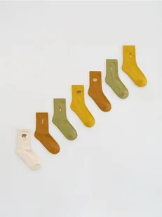 Reserved - Bawełniane skarpetki 7 pack - żółty - Skarpetki dla dzieci - miniaturka - grafika 1