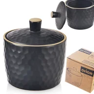 Cukiernice - CUKIERNICZKA CERAMICZNA CZARNA CUKIERNICA POJEMNIK NA CUKIER TEA TIME 320 ML ORION 155404 - miniaturka - grafika 1