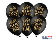 Sylwester - PartyDeco Balony &quot;Happy New Year&quot; pastel czarny 12&quot 6 szt SB14P-201-010-6 - miniaturka - grafika 1