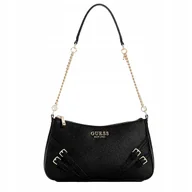 Torebki damskie - GUESS Torebka Damska na ramię Skóra Ekologiczna Czarna Mała Listonoszka - miniaturka - grafika 1