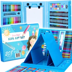 RENEW FORCE Zestaw Artystyczny do malowania z Kredkami Farbami dla Dzieci 208el KIDDO-03 BLUE - Przybory szkolne RENEW FORCE Zestaw Artystyczny do malowania z Kredkami Farbami dla Dzieci 208el KIDDO-03 BLUE - Przybory szkolne - miniaturka - grafika 1