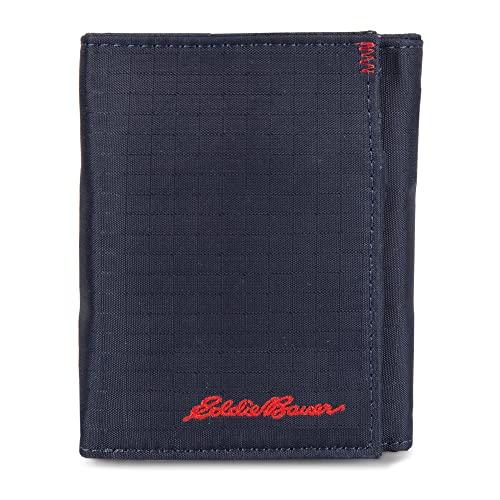 Eddie Bauer Męski Companion Ripstop nylonowy potrójnie składany portfel, granatowy, jeden rozmiar, granatowy, jeden rozmiar