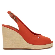 Espadryle damskie - Espadryle Tommy Hilfiger Flag High Wedge Espad Slingback FW0FW08597 Pomarańczowy - miniaturka - grafika 1
