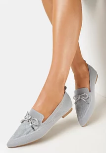 Szare Balerinki z Perforacją i Ozdobną Kokardką Dulca - Baleriny - miniaturka - grafika 1