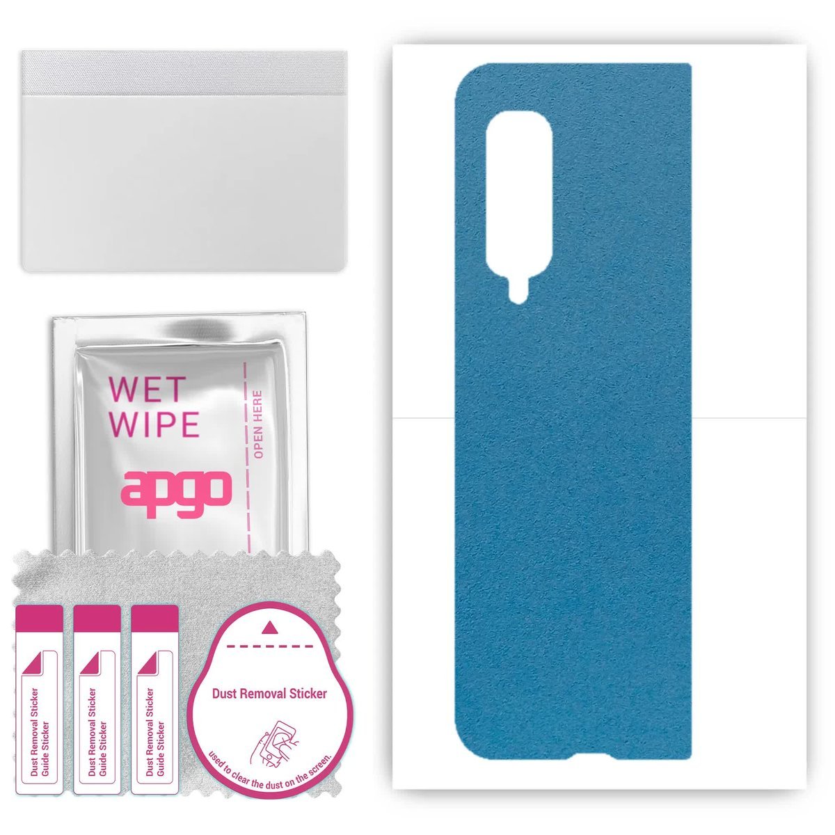 Folia naklejka skórka strukturalna na TYŁ Zamsz do Samsung Galaxy Fold - Zamsz Niebieski - apgo SKINS