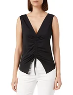 Koszulki i topy damskie - Sisley Women's Tank-TOP 30MPWH004 T-Shirt, Black 100, S, czarny 100, S - miniaturka - grafika 1