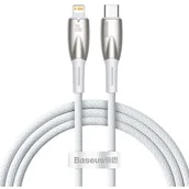 Kable USB - Baseus Glimmer Series kabel z szybkim ładowaniem USB-C - Lightning 480Mb/s PD 20W 1m biały - miniaturka - grafika 1