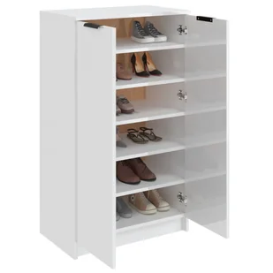 Lumarko Szafka na buty, wysoki połysk, biała, 59x35x100 cm - Szafki na buty - miniaturka - grafika 5