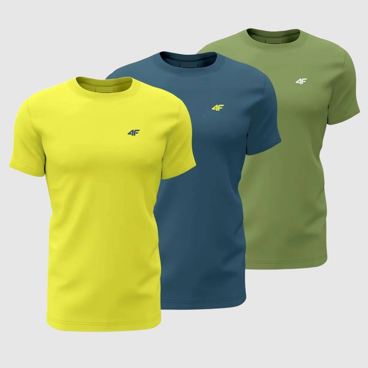 T-shirt męski (ZESTAW KOSZULEK 3 SZT.) 4F 4FWSS26TTSHM4217-90S MULTICOLOR 5XL