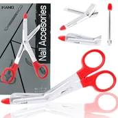 Lampy kosmetyczne - Nożyczki opatrunkowe medyczne do apteczki cięcia bandaża opatrunków taśm do salonu gabinetu czerwone - miniaturka - grafika 1