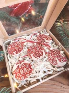 Ozdoby bożonarodzeniowe - Ozdoby świąteczne na choinkę - Reniferki Folk (duże) - miniaturka - grafika 1