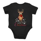Body dla niemowląt - Merry Christmas - reniferek – świąteczne body dziecięce z nadrukiem 9 miesięcy - miniaturka - grafika 1