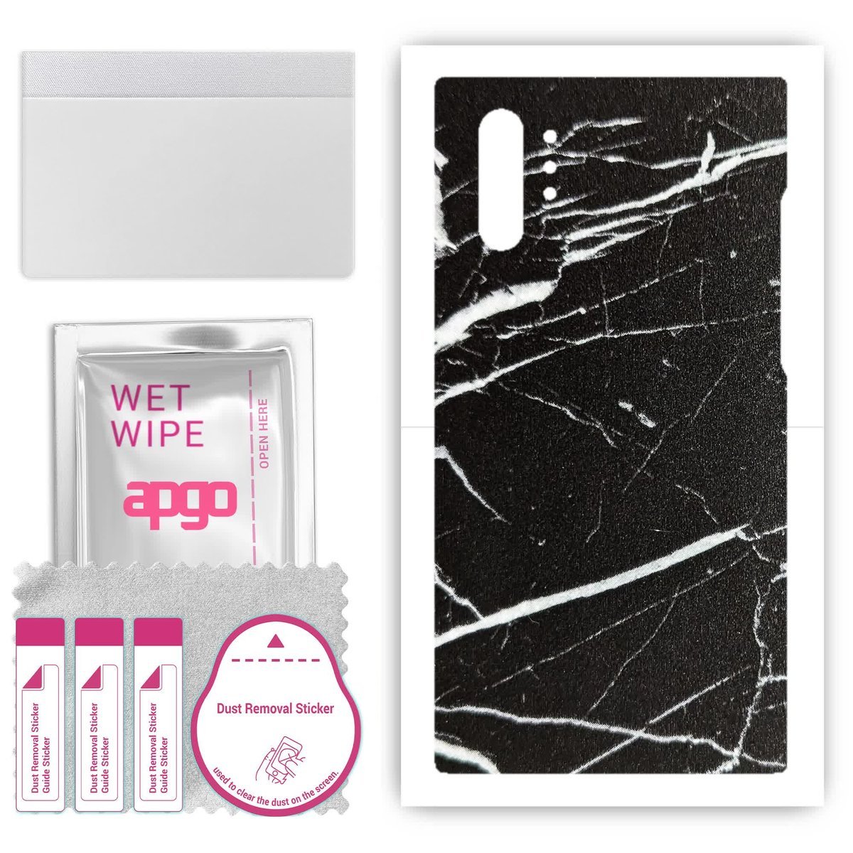 Folia naklejka skórka strukturalna na TYŁ do Samsung Galaxy Note 10 Plus - Marmur Ciemny - apgo SKINS