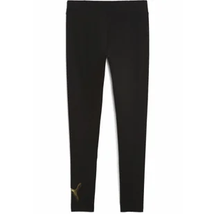 Damskie legginsy ESS METALLIC PUMA Black Metallic Gold - Spodnie sportowe damskie - miniaturka - grafika 1