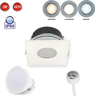 Lampy sufitowe - LED Line IP44 lampa sufitowa wpuszczana ramka wodoodporna reflektor wpuszczany reflektor punktowy kątowy biały matowy aluminium z gniazdem GU10 żarówka 5W ciepła biel - miniaturka - grafika 1