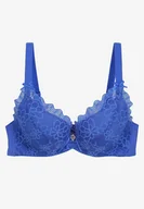 Biustonosze - Niebieski Biustonosz z Koronką i Regulowanymi Ramiączkami Tinamalli - miniaturka - grafika 1