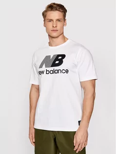 Koszulki męskie - New Balance T-Shirt MT01518 Biały Relaxed Fit - grafika 1