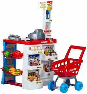 MULTISTORE Supermarket sklep stragan dla dzieci kasa wózek HC206441 668-01) - Zabawy w naśladowanie dorosłych - miniaturka - grafika 1