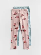 Spodnie i spodenki dla dziewczynek - Reserved - Bawełniane legginsy 2 pack - ciemny turkus - miniaturka - grafika 1