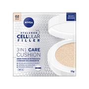 Podkłady do twarzy - Nivea Hyaluron Cellular Filler 3in1 Care Cushion SPF15 02 Medium 15g 108136-uniw - miniaturka - grafika 1