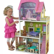 Domki dla lalek - Ogromny Domek Dla Lalek Kilka Pięter Meble 115 CM - miniaturka - grafika 1