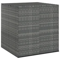 Skrzynie ogrodowe - Lumarko Skrzynia na poduszki ogrodowe, rattan PE, 100x97,5x104cm, szara - miniaturka - grafika 1