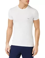 Koszulki męskie - Emporio Armani T-shirt męski Soft Modal, biały, L - miniaturka - grafika 1