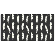 Podkładki na biurko - Mata na biurko Białe pióra na czarnym tle 120x60 cm - miniaturka - grafika 1