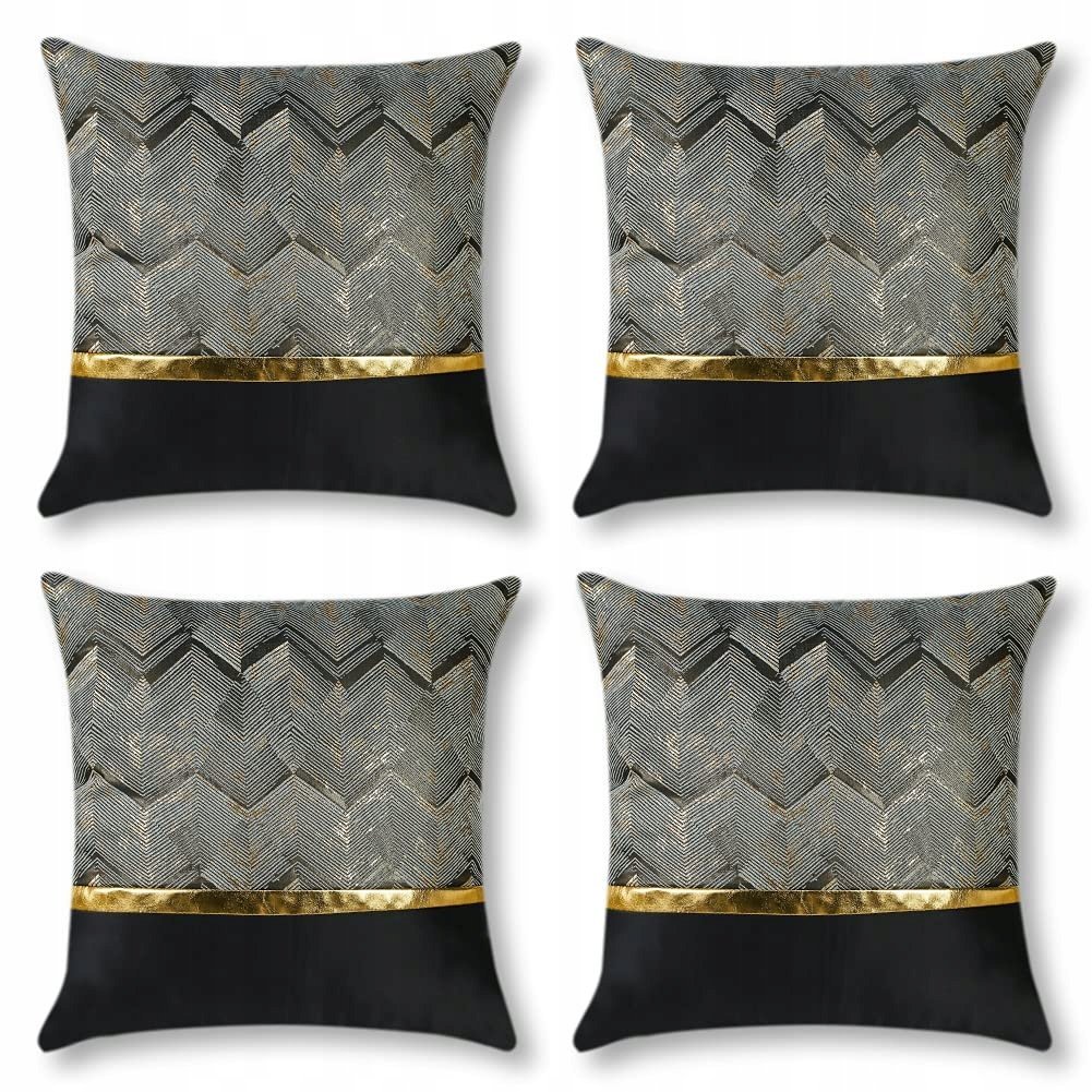 JOTOM Poszewki Dekoracyjne Złote Nowoczesne 45x45cm 4 Sztuki