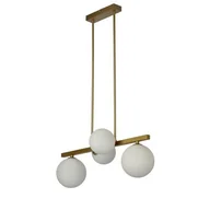 Lampy sufitowe - Candellux Wisząca LAMPA modernistyczna KAMA 34-73426 wisząca OPRAWA metalowa ZWIS kule balls cumulus mosiężne białe 34-73426 - miniaturka - grafika 1
