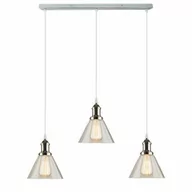 Lampy sufitowe - Altavola Design Wisząca LAMPA loftowa NEW YORK LA034/CL3_chrom Altavola szklana OPRAWA skandynawski ZWIS na listwie chrom przezroczysta LA034/CL3_chrom - miniaturka - grafika 1