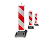 Wyposażenie miejsc publicznych - Tablica kierująca, dwustronna U21 folia II generacji (wariant: biało-czerwony z podstawą) - miniaturka - grafika 1