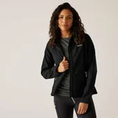 Kurtki i kamizelki sportowe damskie - Regatta Kurtka damska softshell przeciwdeszczowy z kapturem Arec III Czarny, Rozmiar: 46 - miniaturka - grafika 1