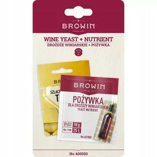 Browin Drożdże winiarskie + pożywka do wina białego 20ml + 10g, marki dpzestaw - Domowy wyrób alkoholu - miniaturka - grafika 1