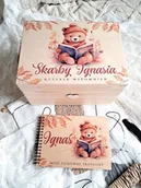 Pamiątka Chrztu Świętego - ZESTAW MIŚ Z KSIĄŻKĄ personalizowany, prezent na Chrzest, roczek, narodziny - miniaturka - grafika 1