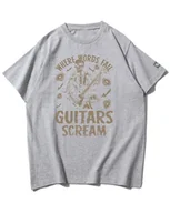 Koszulki i topy damskie - Koszulka oversize Krzyk Gitary Muzyka Szkielet Szara M - miniaturka - grafika 1