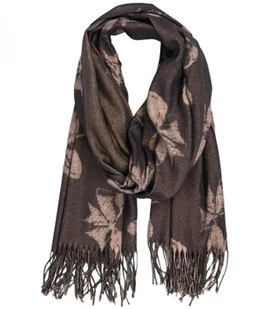 Ciepły szal szalik wzór kokardki błyszcząca nitka miękki gładki 180x70 cm - Apaszki i szaliki damskie - miniaturka - grafika 1