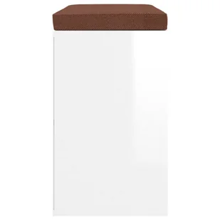 Lumarko Ławka z miejscem na buty, wysoki połysk, biała, 103x30x48 cm - Ławki do przedpokoju - miniaturka - grafika 6