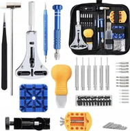 Biżuteria - akcesoria - Zestaw Zegarmistrzowski 155 el. Naprawa Zegarków Baterie Paski Etui - miniaturka - grafika 1