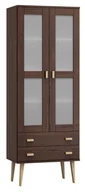 Witryny - Witryna drewniana Venuci 2 szuflady 89 cm orzech - miniaturka - grafika 1