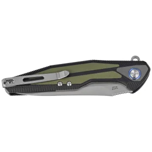 Nóż składany RikeKnife Tulay Integral Black G10 / OD Green G10 Inlay, Satin 154CM (TULAY-BOG) - Noże - miniaturka - grafika 7