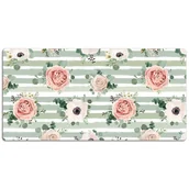 Podkładki na biurko - Mata ochronna z nadrukiem Pasiaste róże 120x60 cm, Dywanomat - miniaturka - grafika 1