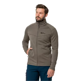 Bluzy męskie - Bluza polarowa męska Jack Wolfskin FORTBERG FZ M cold coffee - L - grafika 1