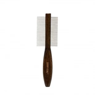Ekskluzywny grzebie� dwustronny,dla zwierz�t, trzonek drewno bukowe, metalowe piny, 29/78 pin�w, wym.5,4x21cm - Szczotki i furminatory - miniaturka - grafika 1