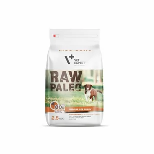 VetExpert 4T RAW PALEO PUPPY MEDIUM 2,5 KG - Sucha karma dla psów - miniaturka - grafika 1