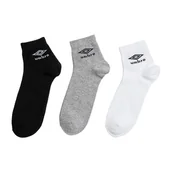 Skarpetki męskie - Komplet 3 par skarpet quarter, rozmiar 35/38, czarne/białe/szare - miniaturka - grafika 1
