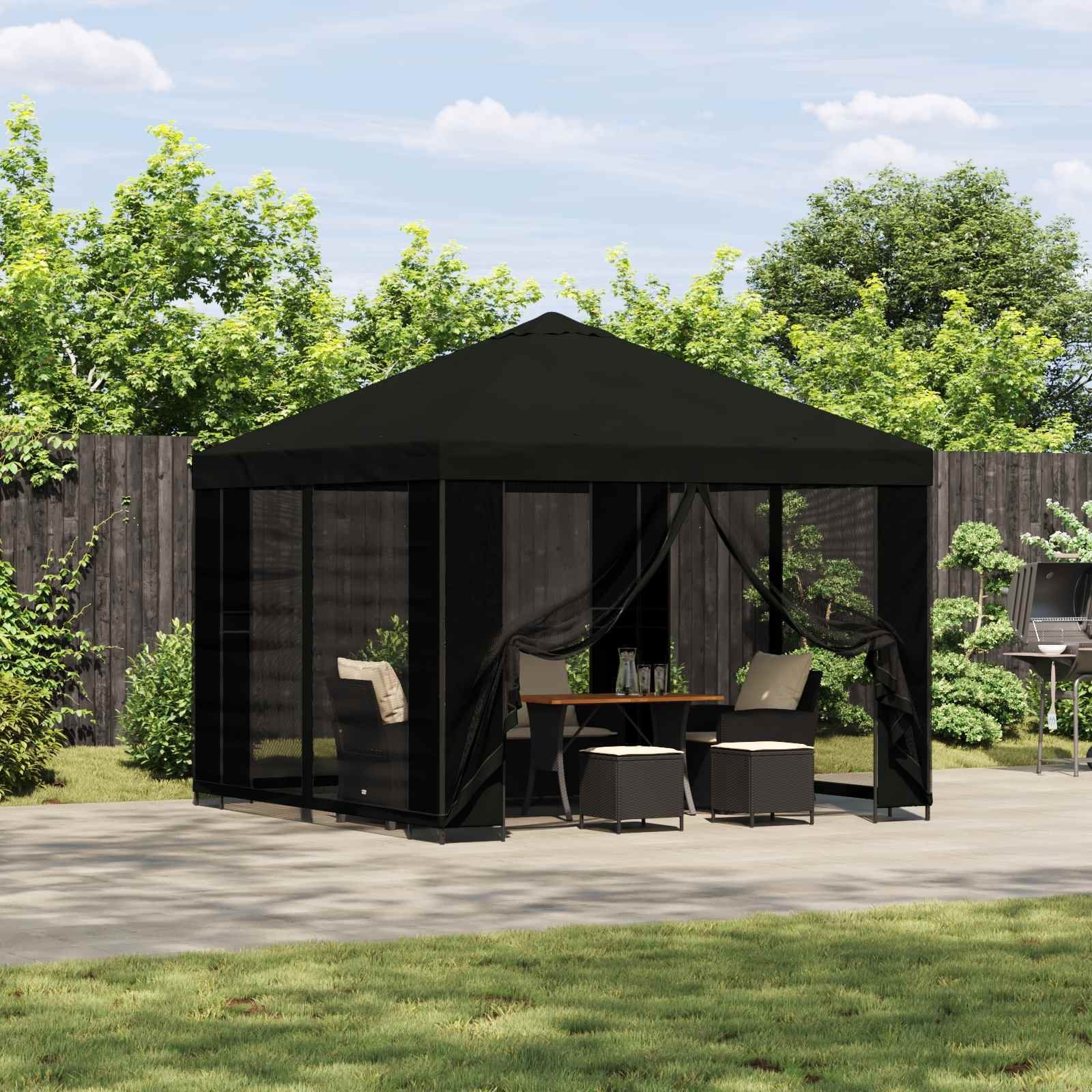 vidaXL Altana 3 x 3 m Czarny Poliester i Stal 190
