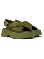 Sandały damskie - Camper Sandały w kolorze khaki na obcasie - miniaturka - grafika 1