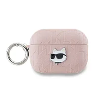 Akcesoria do słuchawek - Etui Karl Lagerfeld Monogram Choupette Head na AirPods Pro 2 - różowe - miniaturka - grafika 1