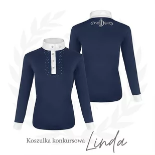 Koszula do jazdy konnej damska JD ATTACK Linda z długim rękawem konkursowa - Koszulki jeździeckie - miniaturka - grafika 1